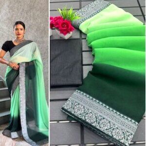 Designer Lace Georgette Saree